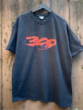 2006 300 movie promo black cotton t-shirt XL vintage